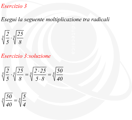 moltiplicazione tra radicali