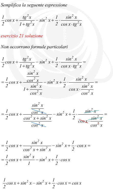 semplificare una espressione trigonometrica