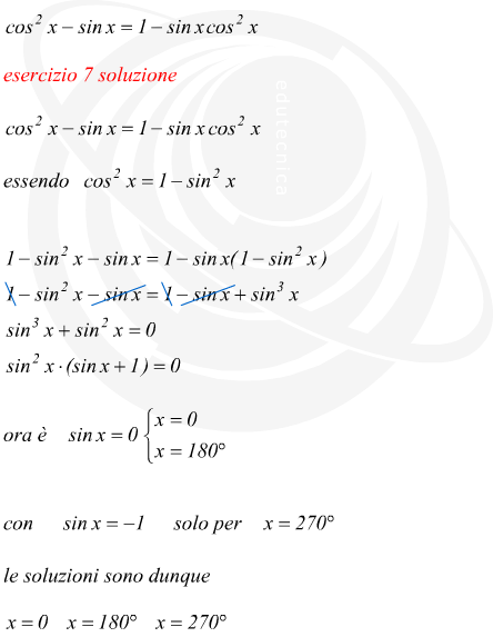 soluzione di un'equazione trigonometrica