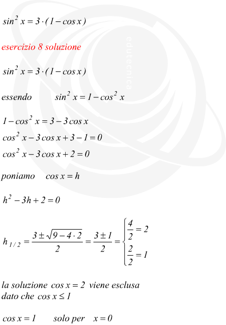 soluzione di un'equazione trigonometrica