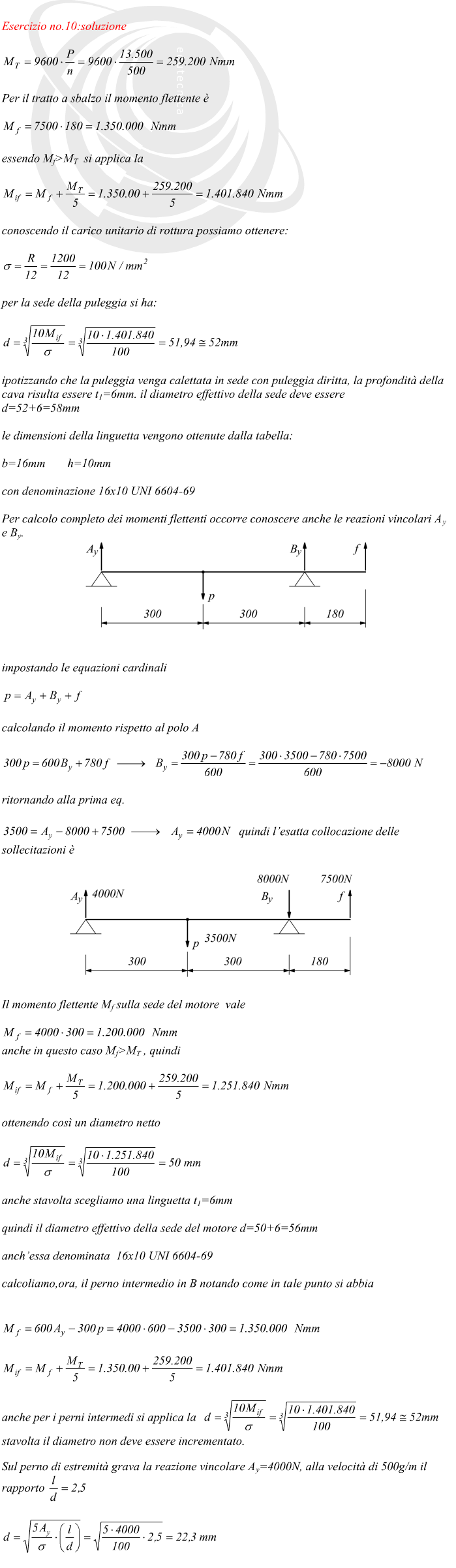 Dimensionamento di un albero in acciaio legato