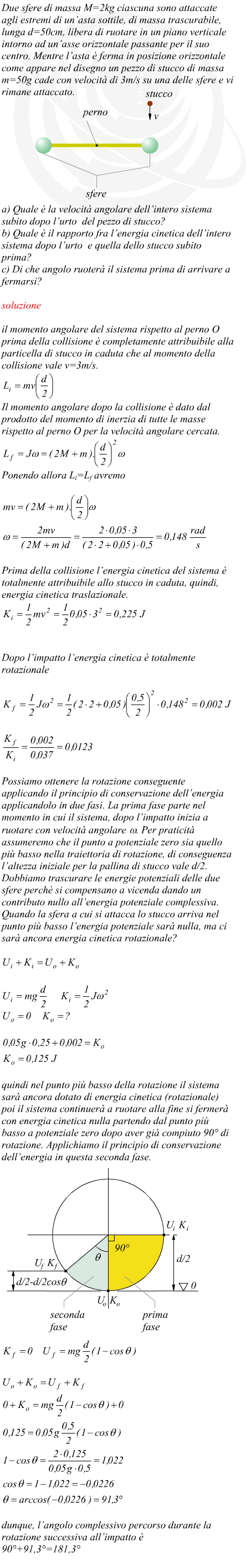 Momento angolare e principio di conservazione dell'energia