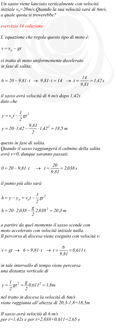 moto decelerato velocit ad un dato istante