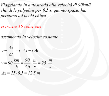 come calcolare lo spazio percorso a velocità costante