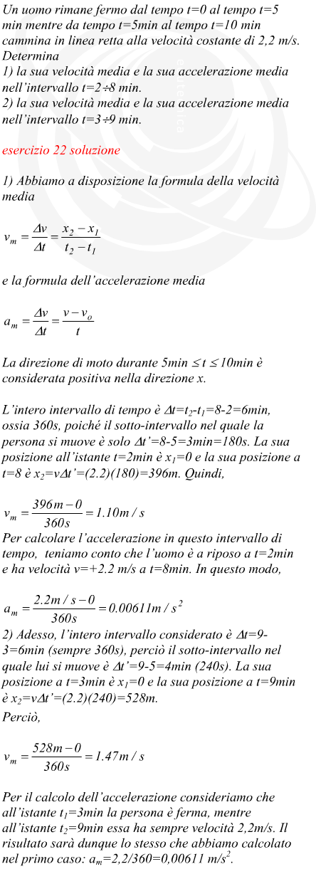 velocit media ed accelerazione media