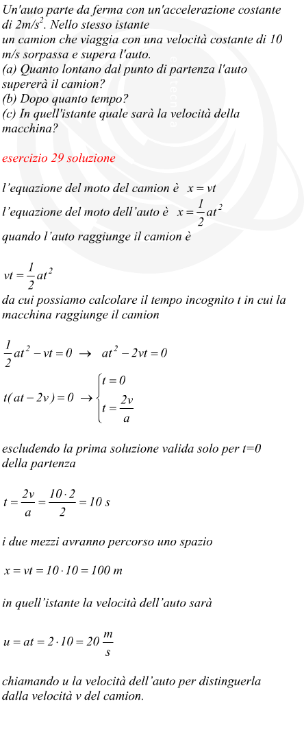 Esercizi di cinematica