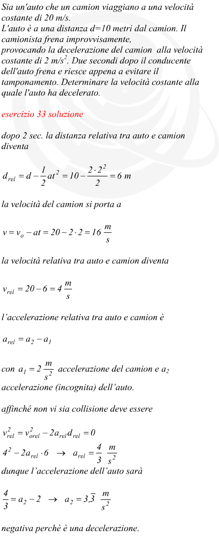 decelerazione necessaria per evitare un tamponamento