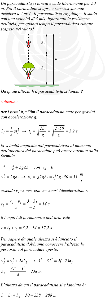 Altezza di lancio di un paracadutista