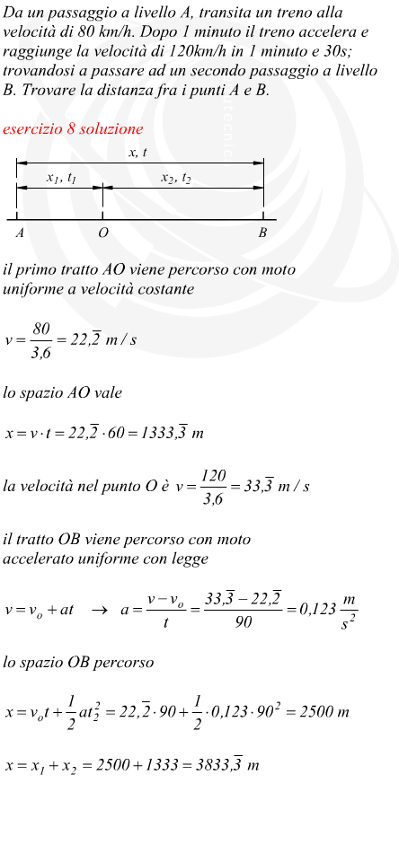 moto uniforme e uniformemente accellerato - spazio percorso