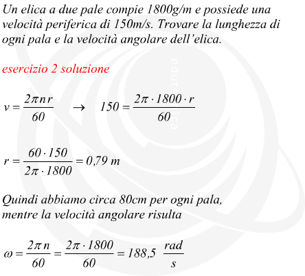 Calcolare dimensioni e velocità angolare di un'elica in moto rotatorio uniforme
