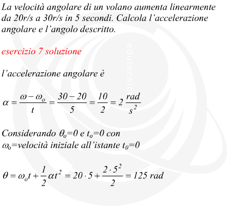 Accelerazione angolare di un volano con moto uniformemente accelerato