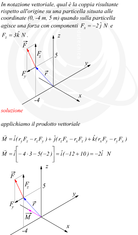 Calcolo del momento in notazione vettoriale