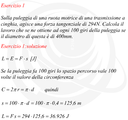 Lavoro compiuto da una carrucola noto il diametro