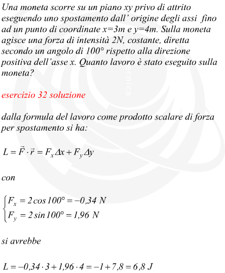 Lavoro eseguito su un corpo date posizione iniziale e finale con forza assegnata in coordinate polari