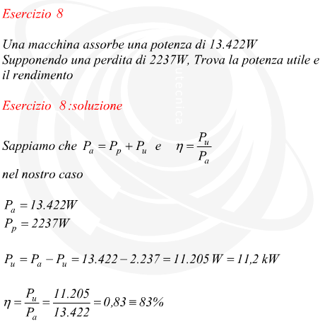 Potenza assorbita, potenza utile e potenza persa di un motore elettrico