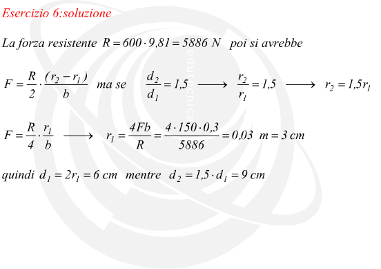 esercizio diametri verricello differenziale