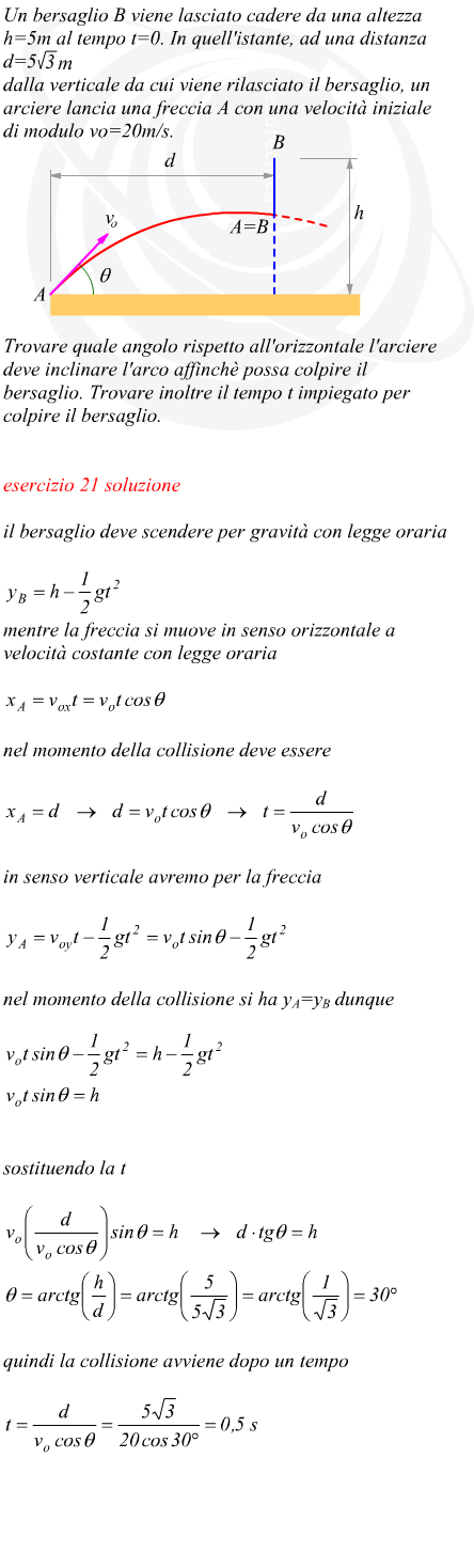 collisione tra corpi in moto bidimensionale accelerato