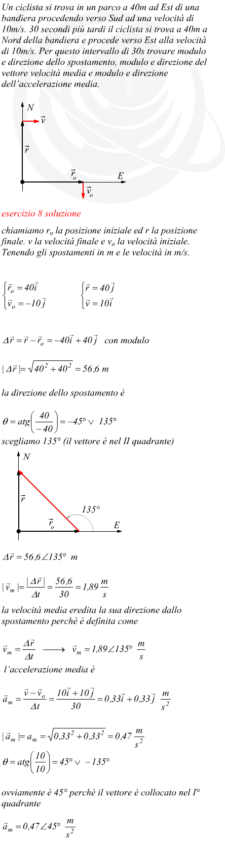 velocità media ed accelerazione media di uno spostamento