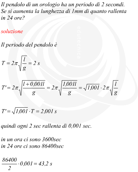 Rallentamento del periodo di un pendolo