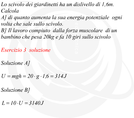 Lavoro svolto ed energia potenziale