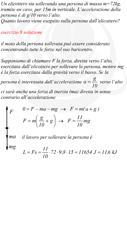 lavoro compiuto per sollevare una persona