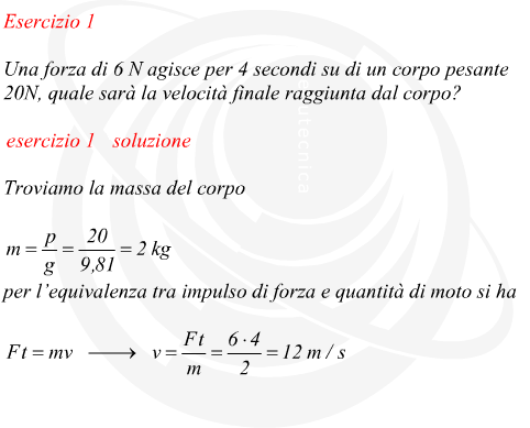 velocit acquisita da un corpo noto il tempo e il peso