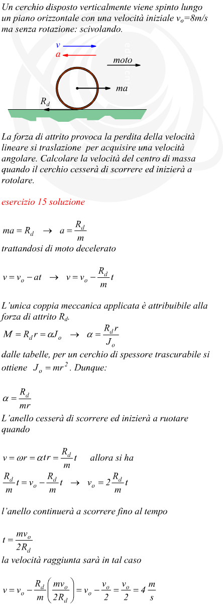 spazio percorso da un cilindro su di un piano orizzontale