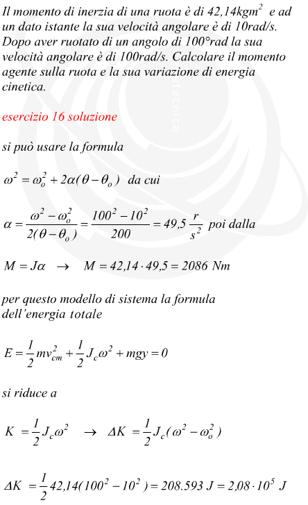 variazione di energia cinetica di una ruota in movimento