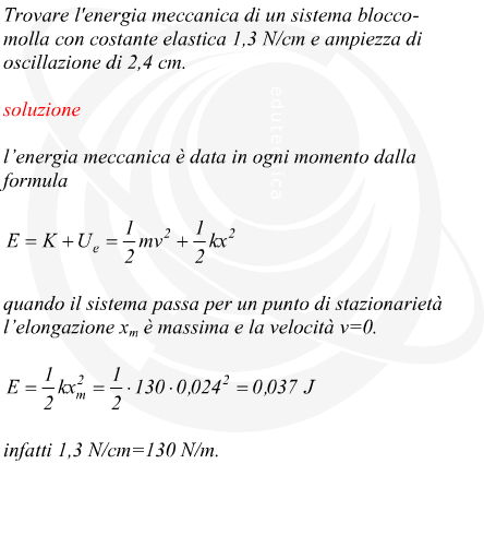 energia meccanica di un oscillatore armonico