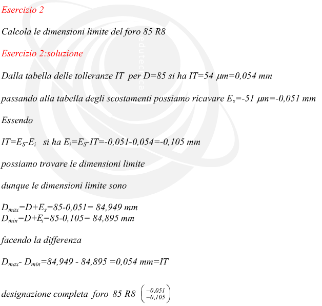 esempio di calcolo delle tolleranze di un foro