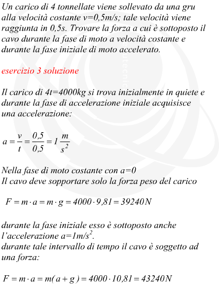 Esercizio sui principi della dinamica