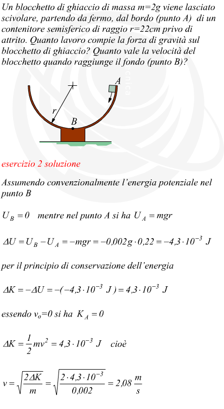 Velocit finale principio di conservazione dell'energia