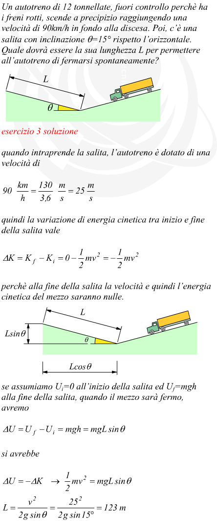 Spazio di arresto col principio di conservazione dell'energia