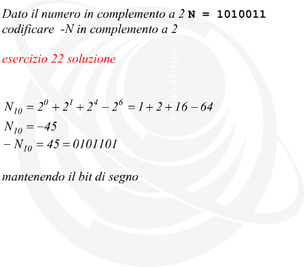 dato un numero binario in complemento a 2 codificare il suo opposto