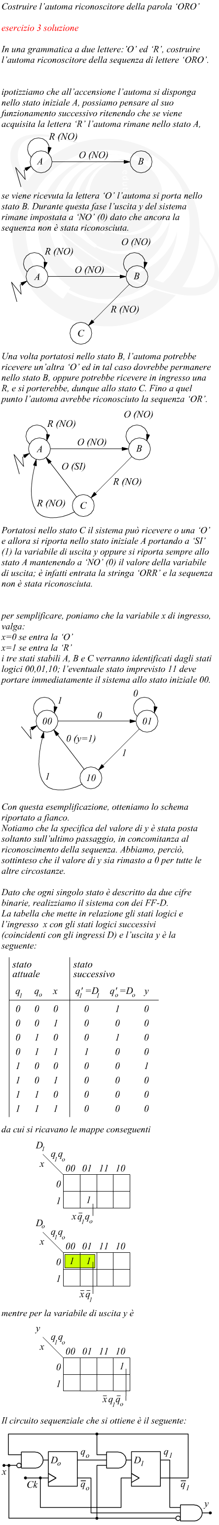 Esercizio automa riconoscitore