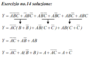Applicazione dei teoremi dell'algebra booleana