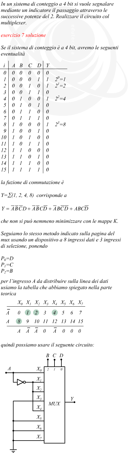 Multiplexer per il rilevamento delle potenze del 2