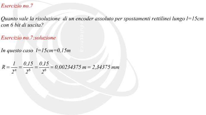 in questo caso per l'encoder assoluto si ha in base al numero di bit